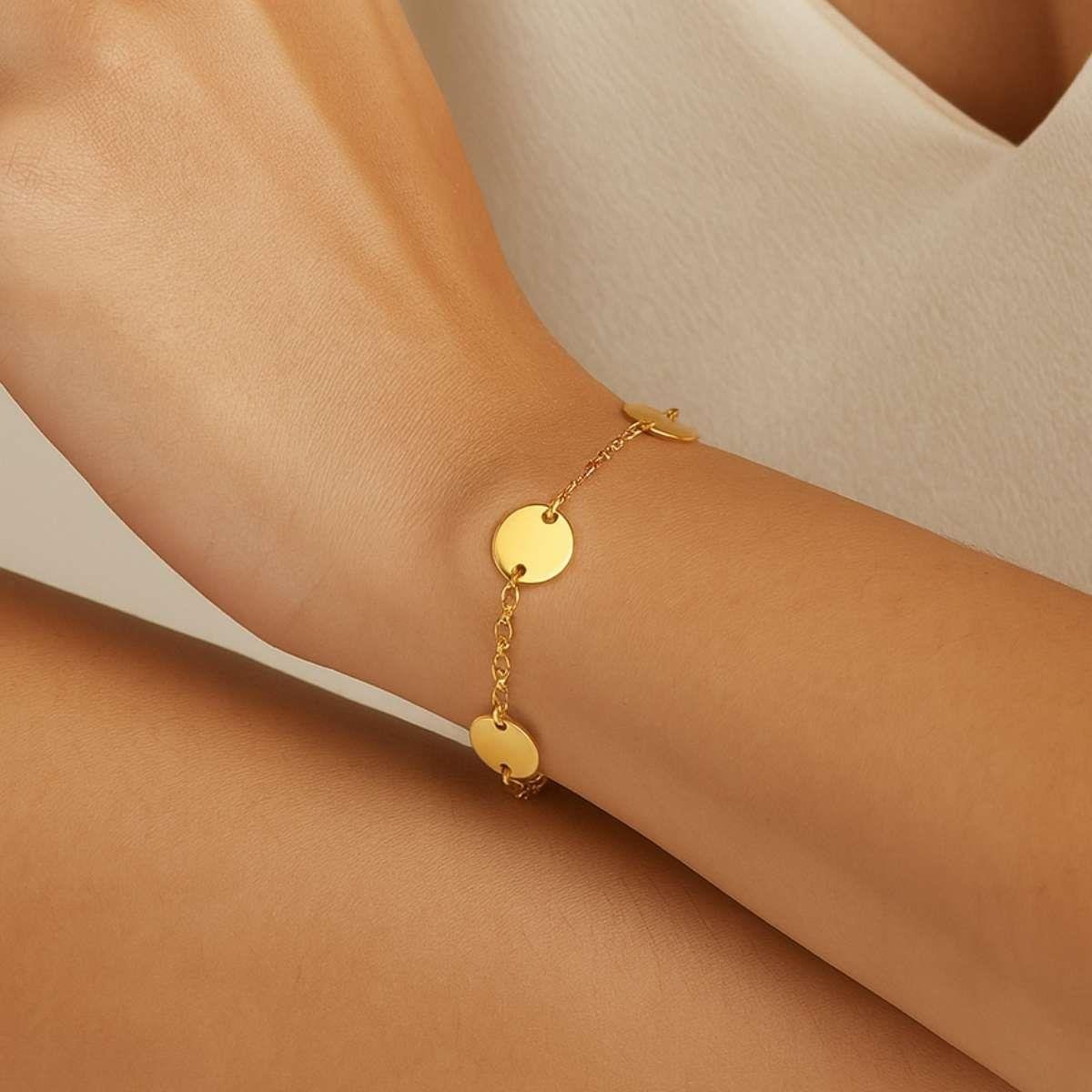 Pulseira Três Medalhas 18cm