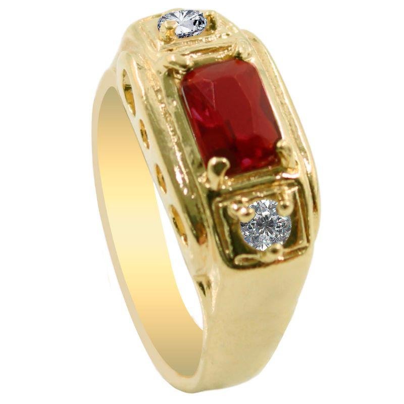 ANEL MASCULINO C/ UMA PEDRA CENTRAL E 2 ZIRCONIA 5