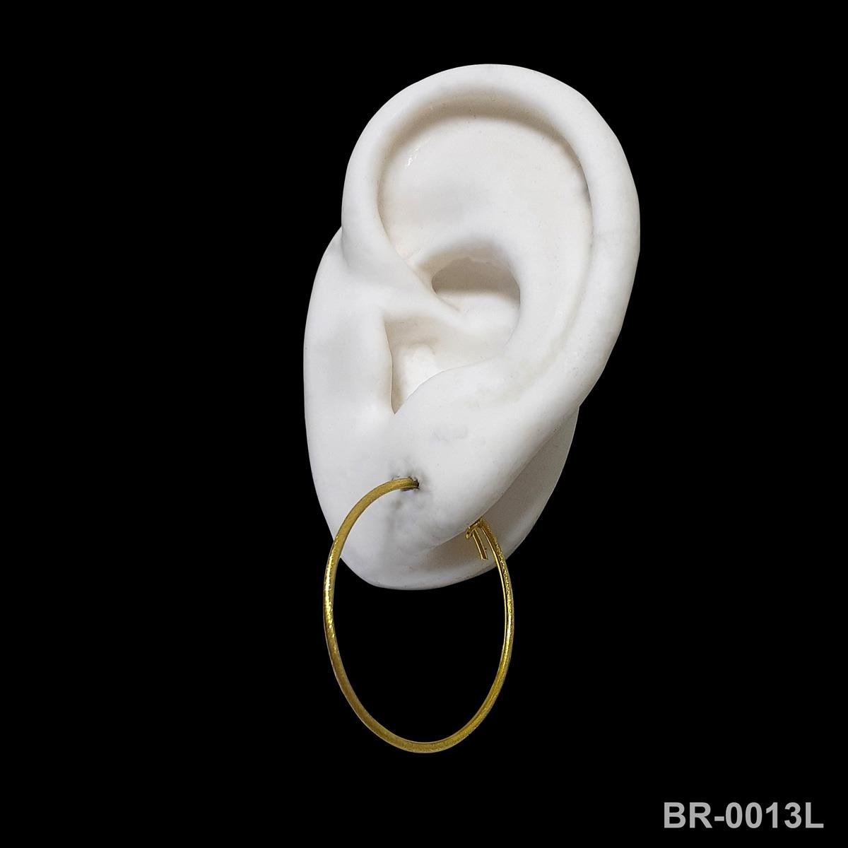 Brinco de Argola Lixada Com Fecho Passante 3,2cm (Sem banho) 