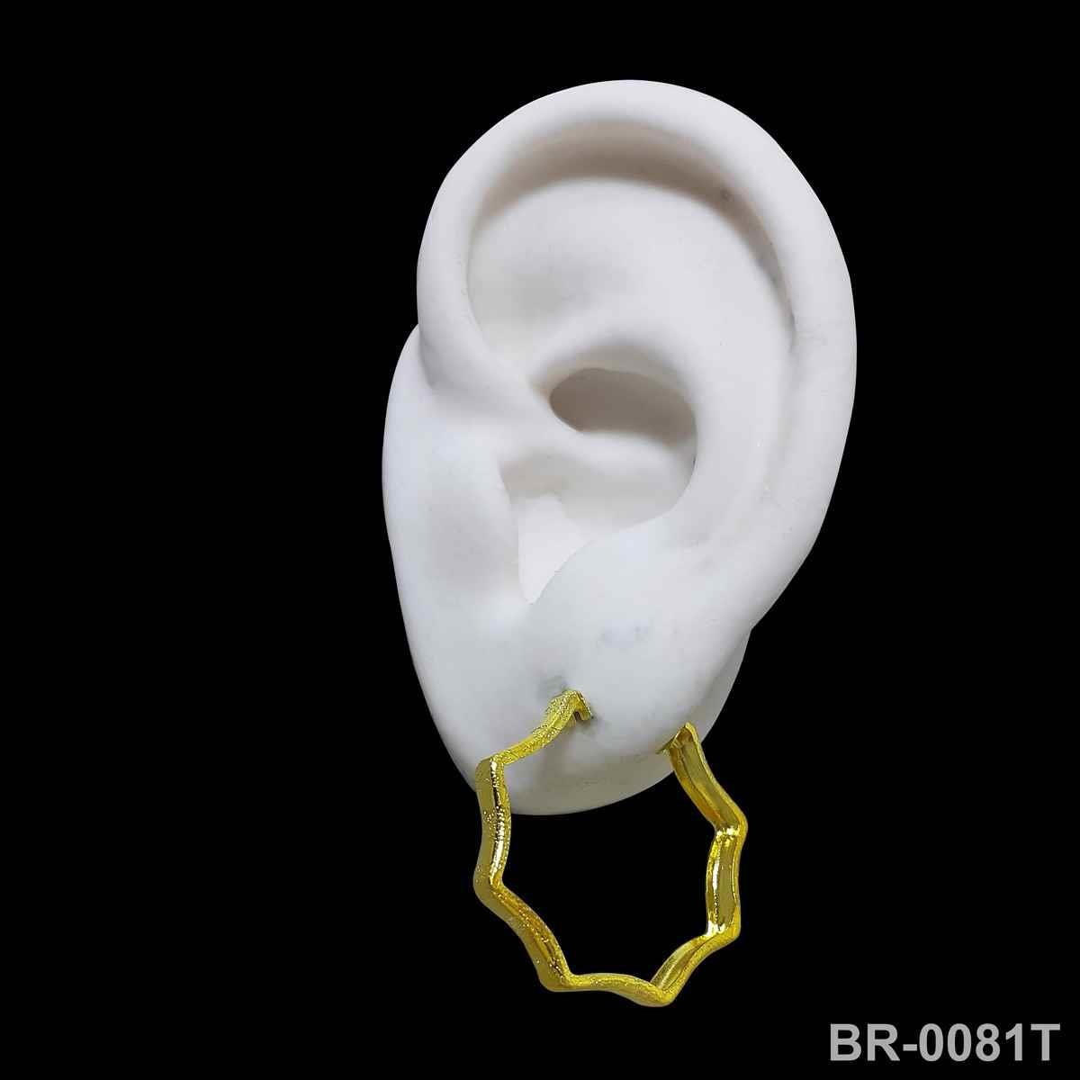 Brinco de Argola Estrela Trabalhada 2,8cm (Sem banho) 