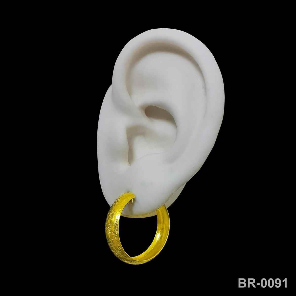 Brinco de Argola Martelado Com Risco Liso 2,5cm (Sem banho) 