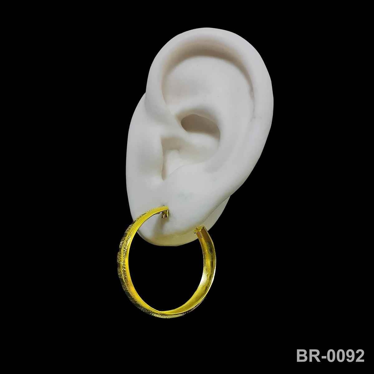 Brinco de Argola Martelado Com Risco Liso 3,5cm (Sem banho) 