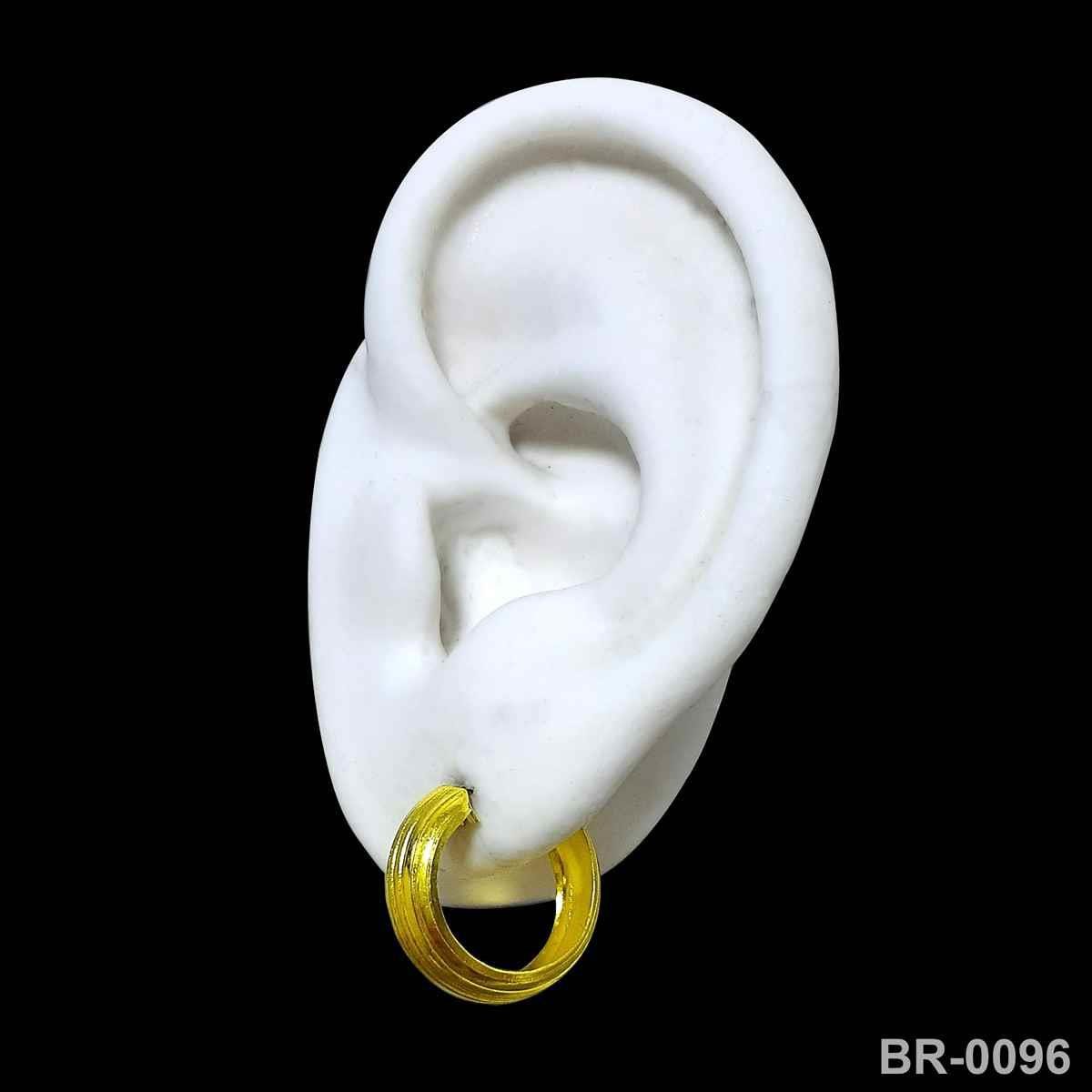 Brinco de Argola Riscada Pequena (Sem Banho) 