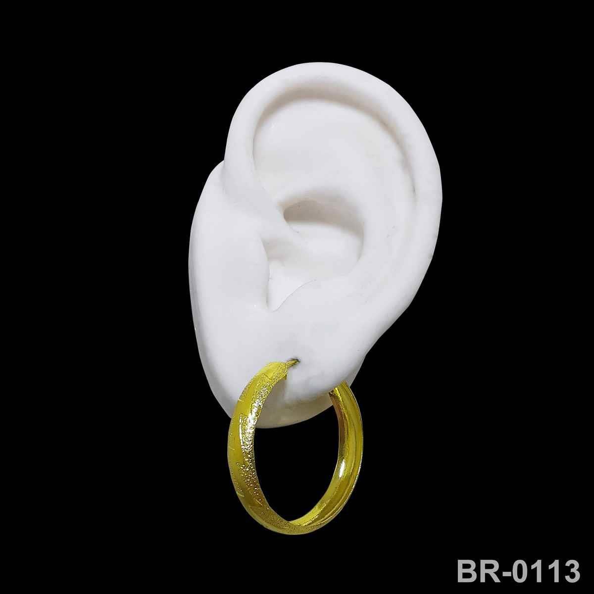 Brinco de Argola Fosco Com Raio Liso 3,3cm (Sem banho) 
