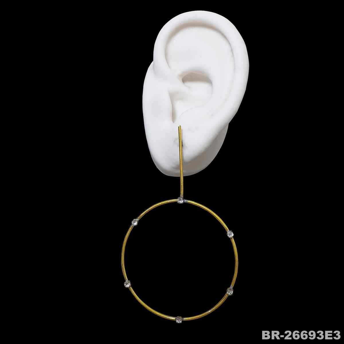 Brinco Circulo com Strass (Sem Banho)