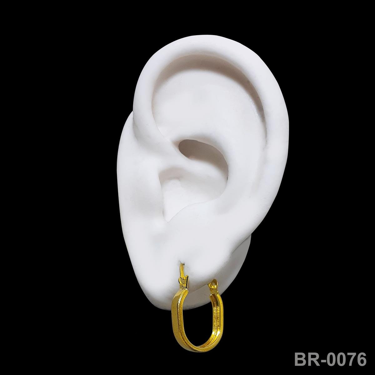 Brinco de Argola Oval Com Gancho da Vovó 2,5cm (Sem banho) 