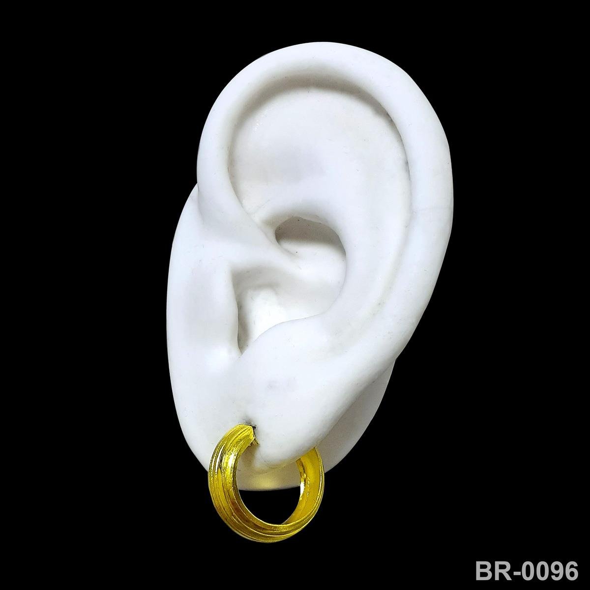 Brinco de Argola Riscada Pequena (Sem Banho) 