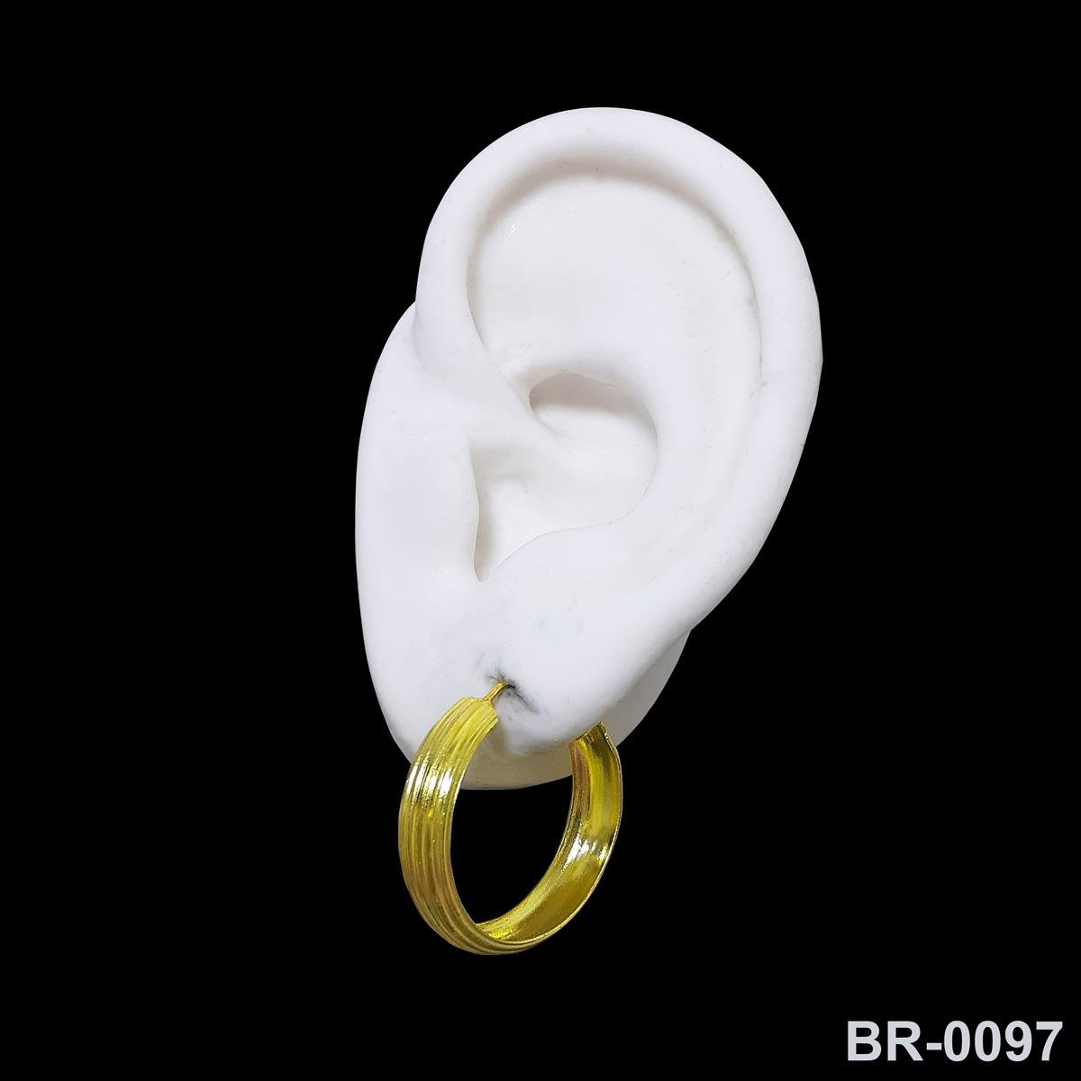 Brinco Argola Riscada de Pino Passante (Sem Banho) 