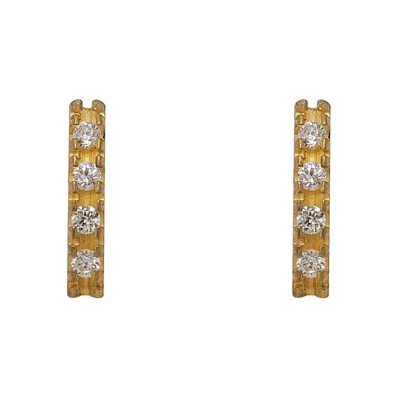Brinco C/ 4 Zirconia 1,000G Un Latão