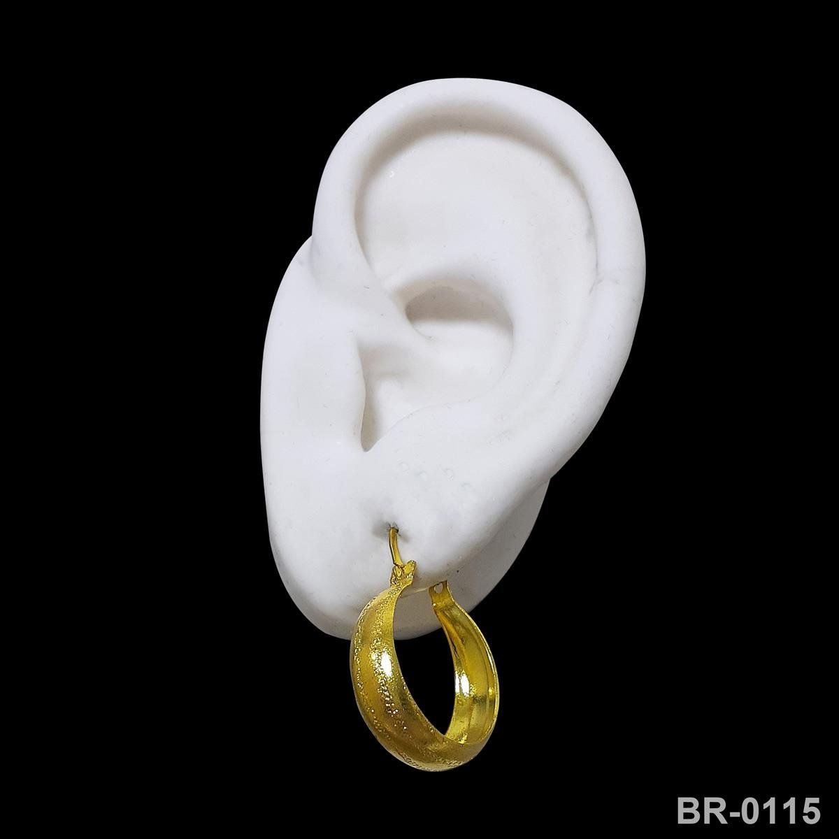 Brinco de Argola Fosco Com Raio Liso e Gancho da Vovó 2cm (Sem banho) 