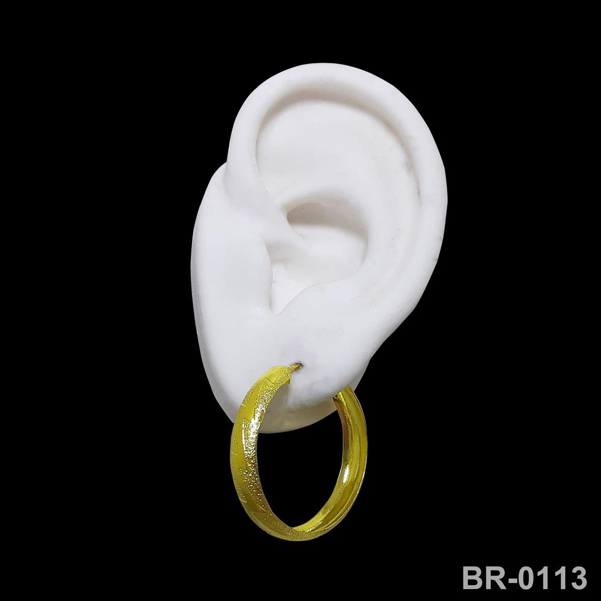 Brinco de Argola Fosco Com Raio Liso 3,3cm (Sem banho) 