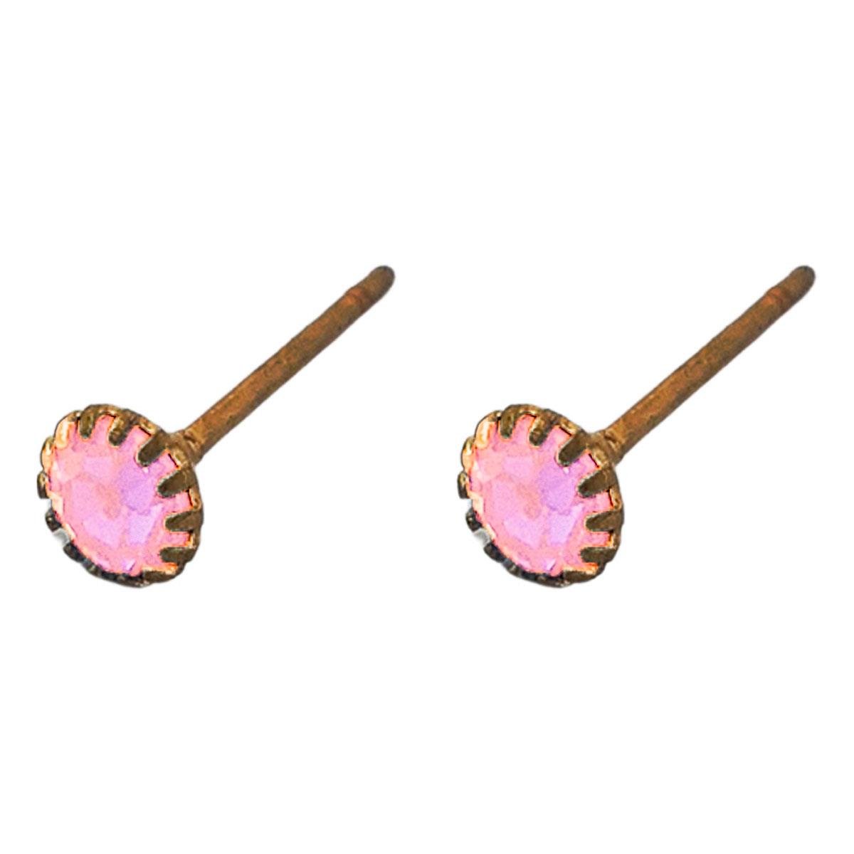 Brinco Solitário Pequeno com Strass (sem banho) 