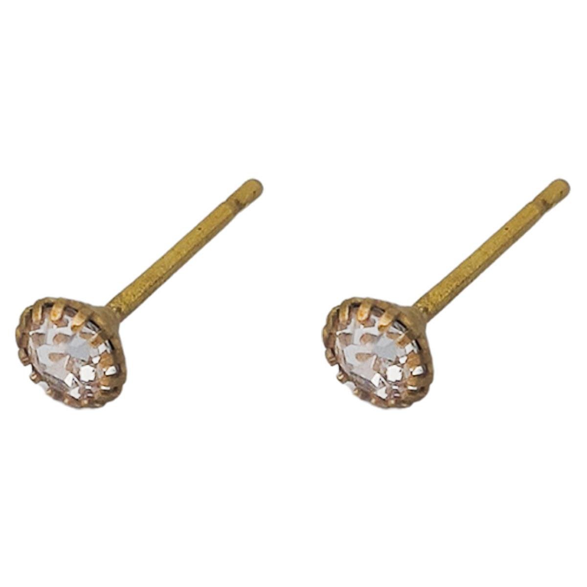 Brinco Solitário Pequeno com Strass (sem banho) 