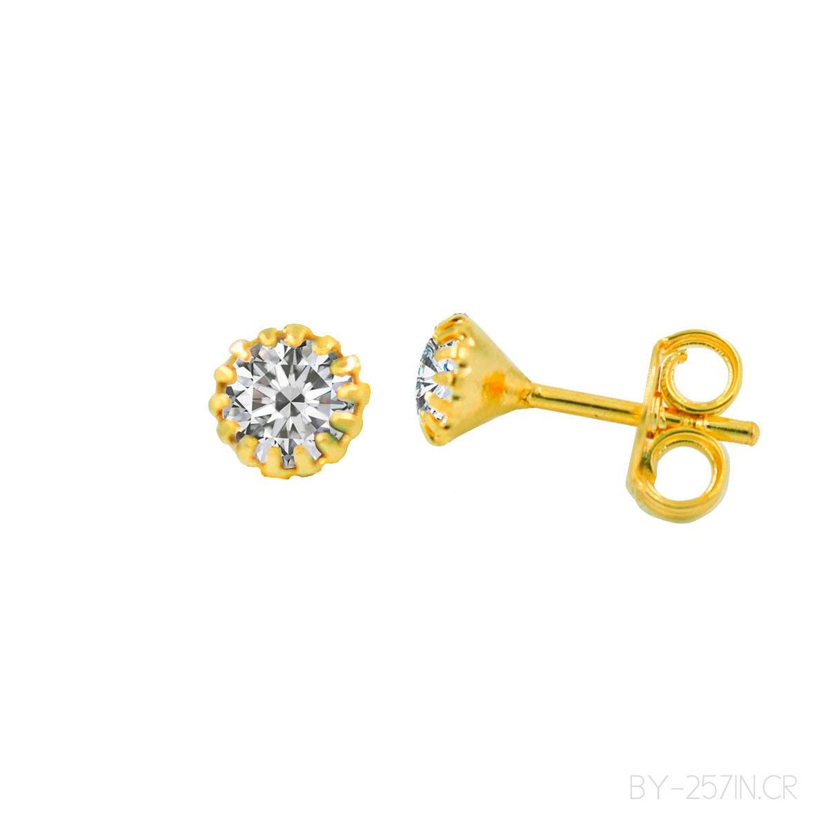 Brinco Solitário Mini com Strass (Sem Banho) 
