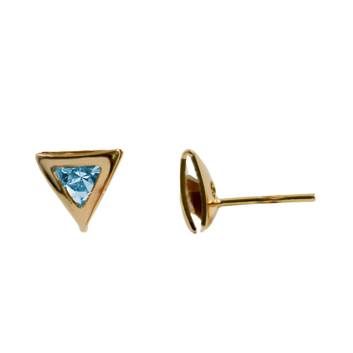 Brinco de Triângulo com Strass (Sem Banho)
