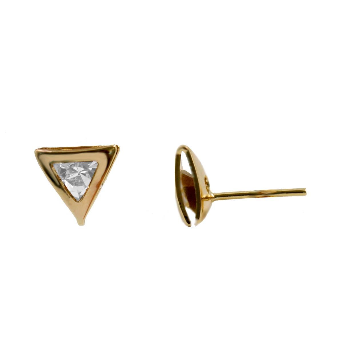 Brinco de Triângulo com Strass (Sem Banho)