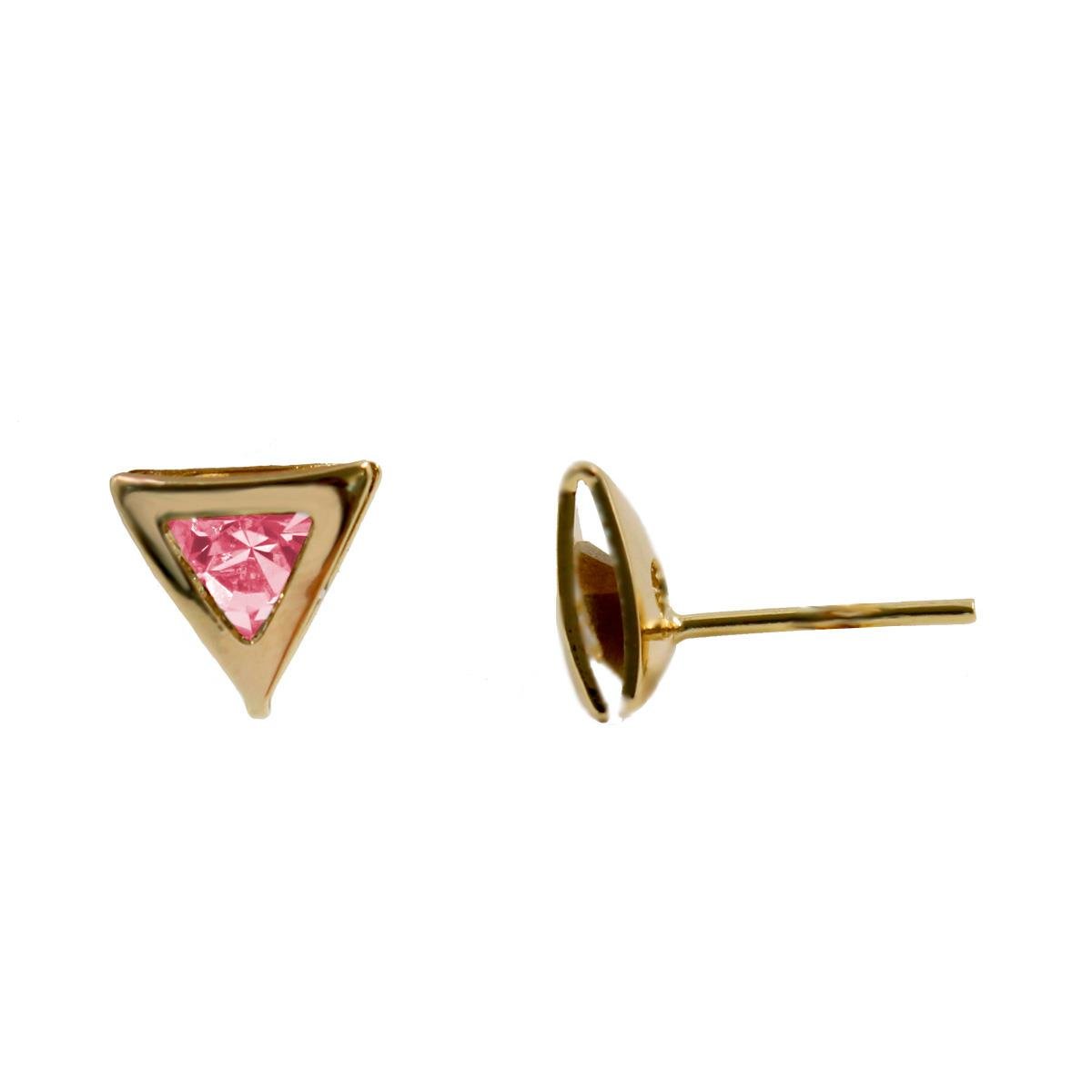 Brinco de Triângulo com Strass (Sem Banho)