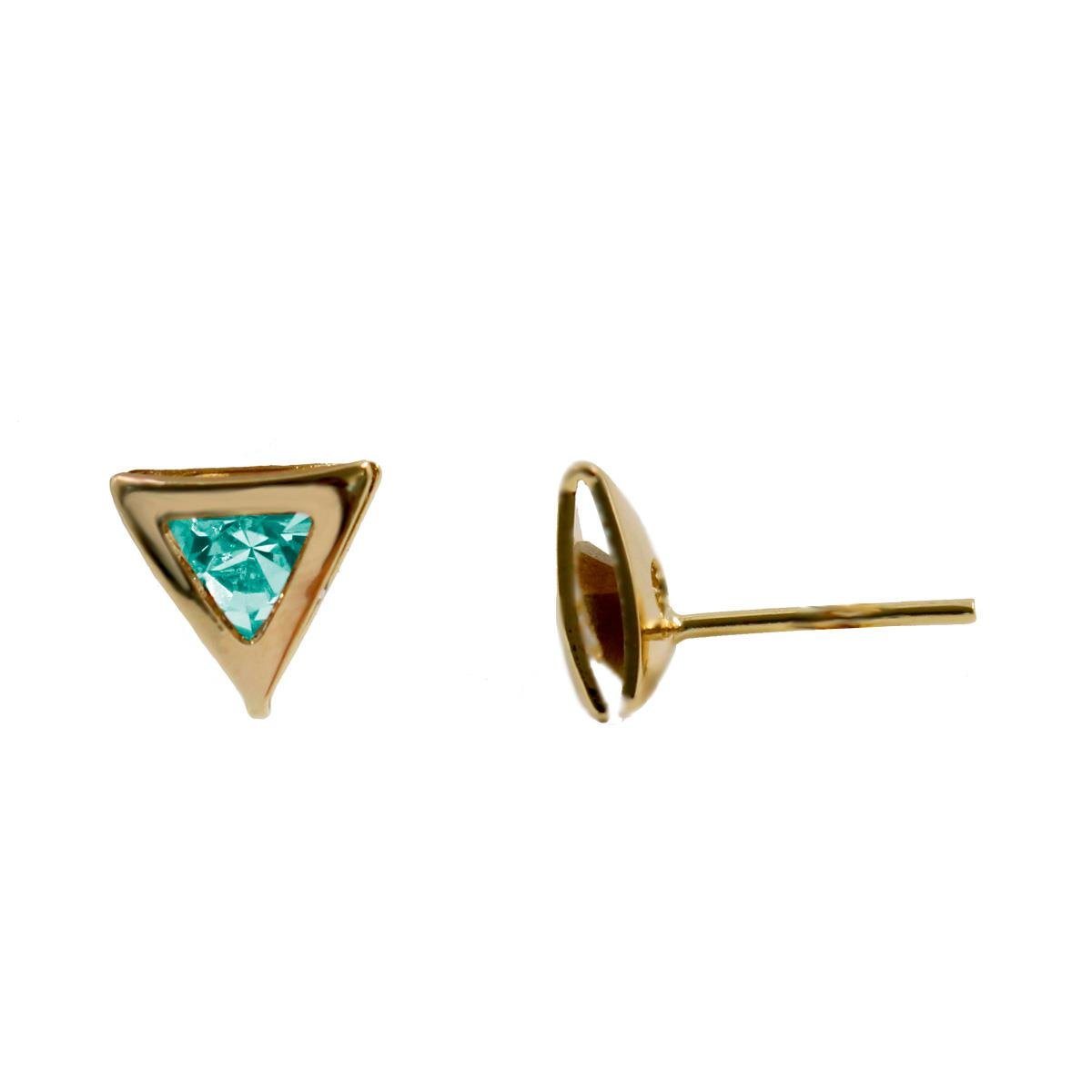 Brinco de Triângulo com Strass (Sem Banho)
