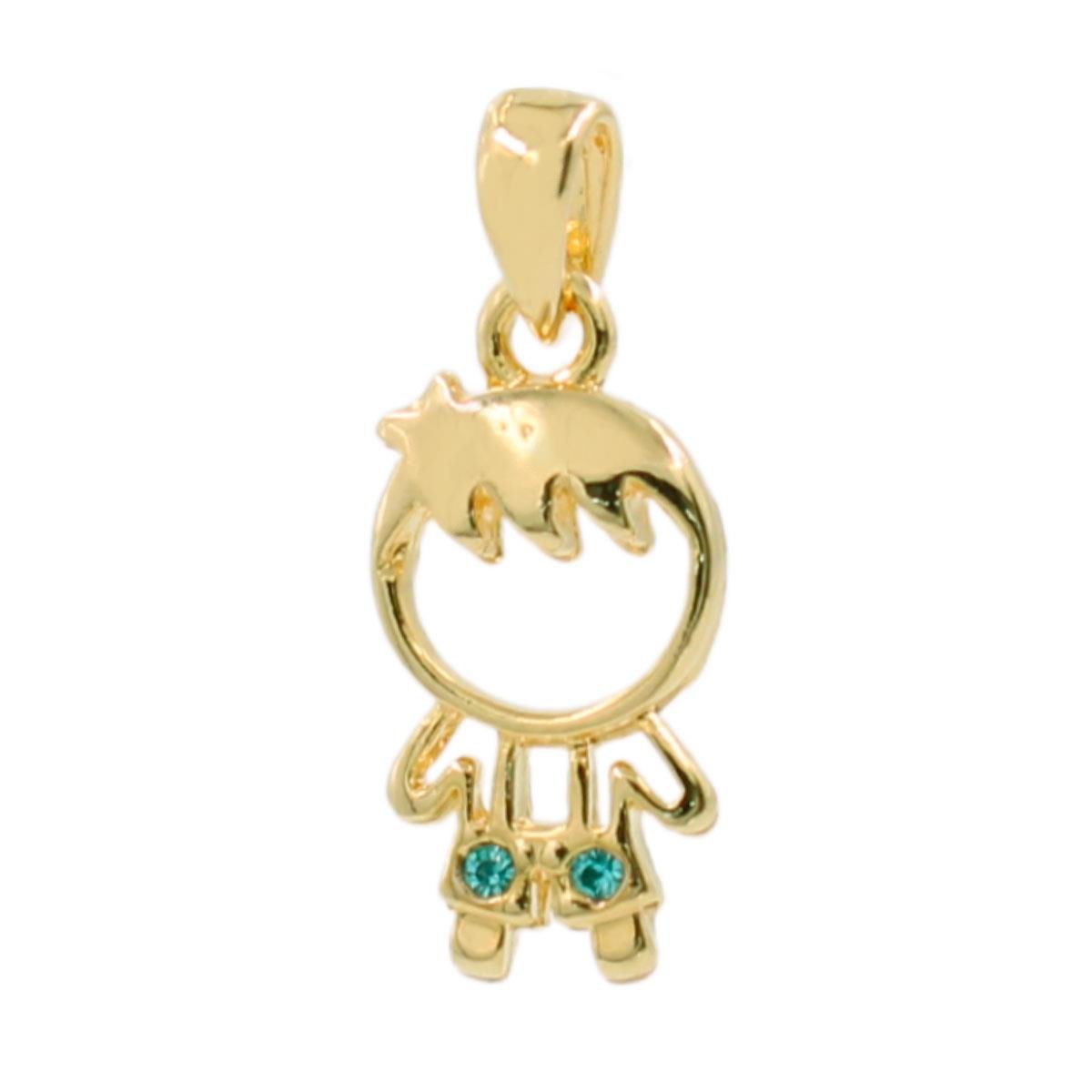 PINGENTE MENINO VASADO COM BERMUDINHA DE STRASS 1,3