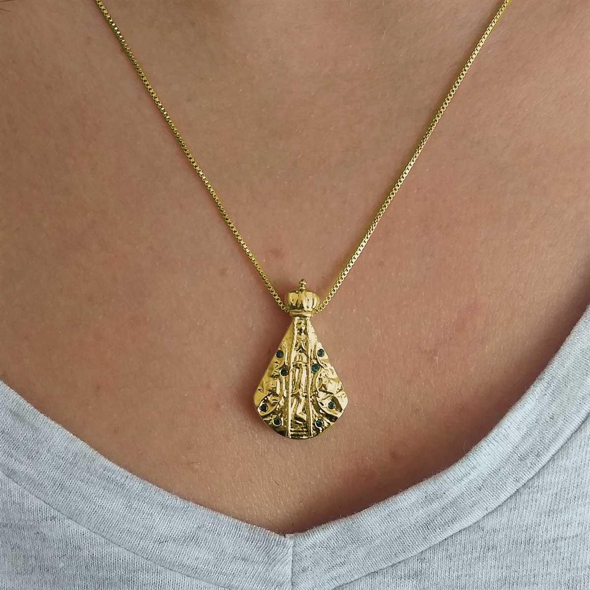 Pingente Nossa Senhora Aparecida Com Strass (Sem Banho) 