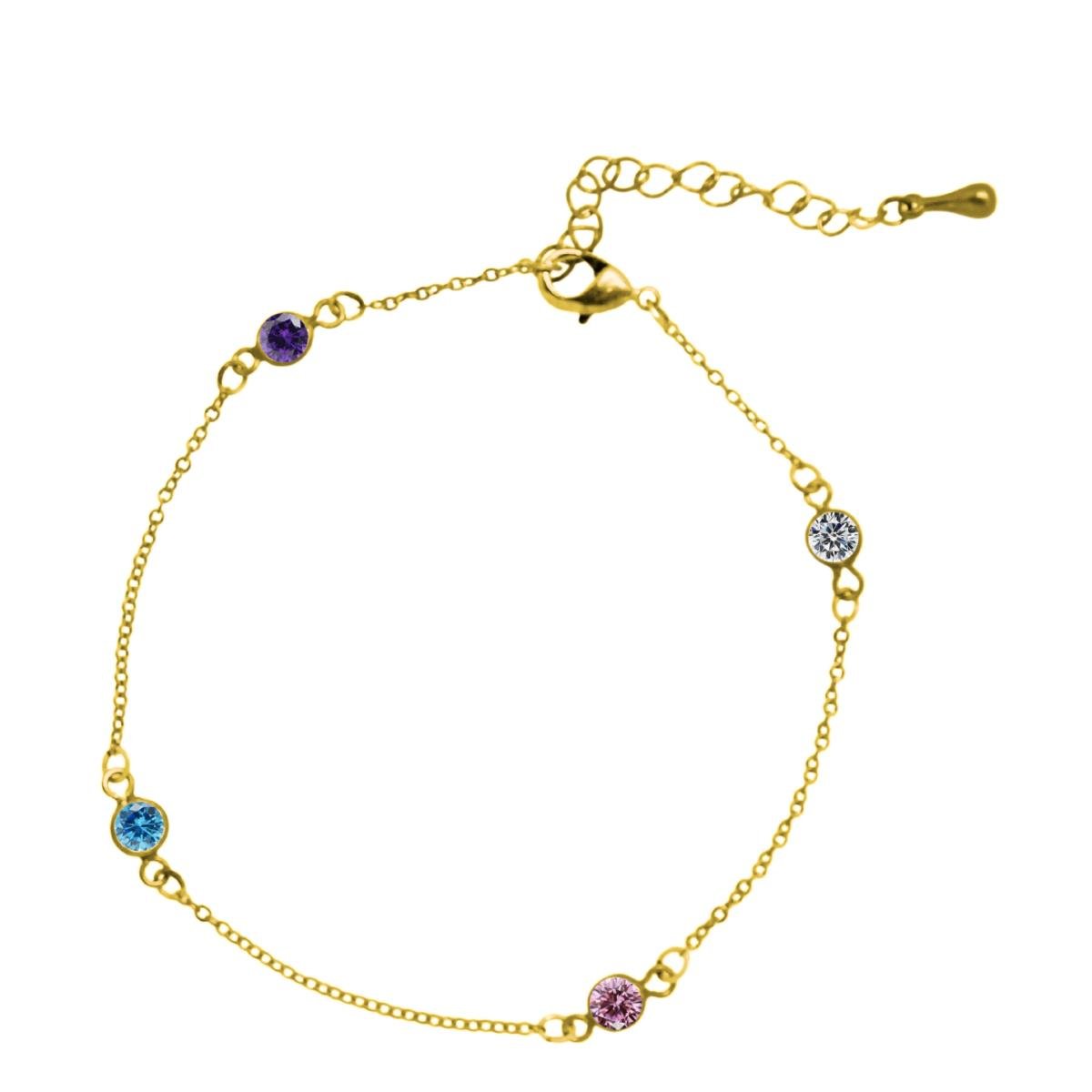 Pulseira Cadeado Com Zircônias ( Sem Banho )