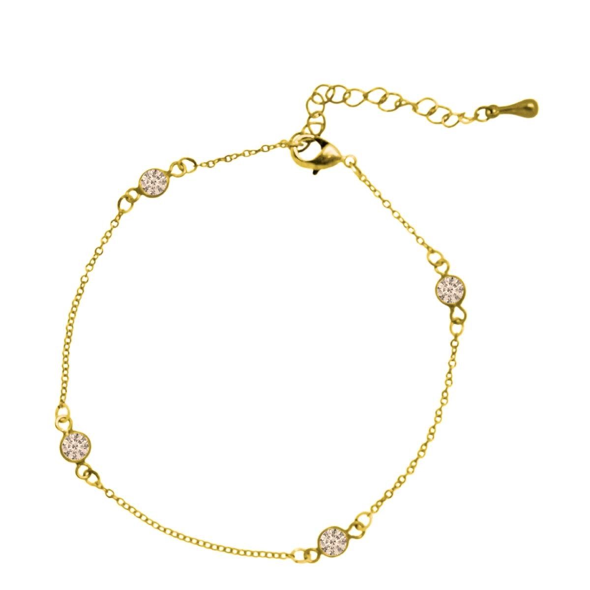 Pulseira Cadeado Com Zircônias ( Sem Banho )