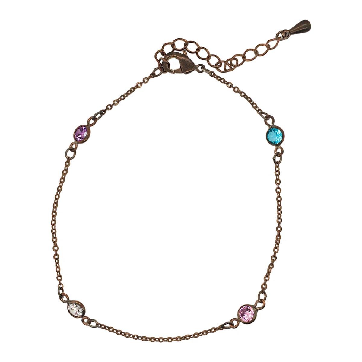 Pulseira Cadeado Com Zircônias ( Sem Banho )
