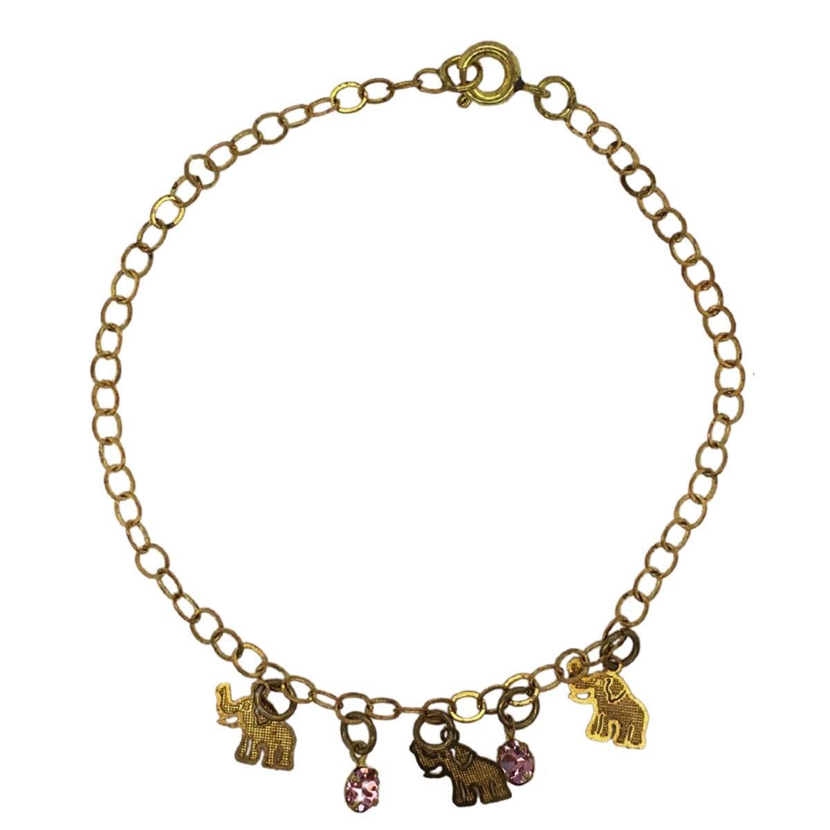 Pulseira De Elefantes Com Ponto De Luz (sem banho) 