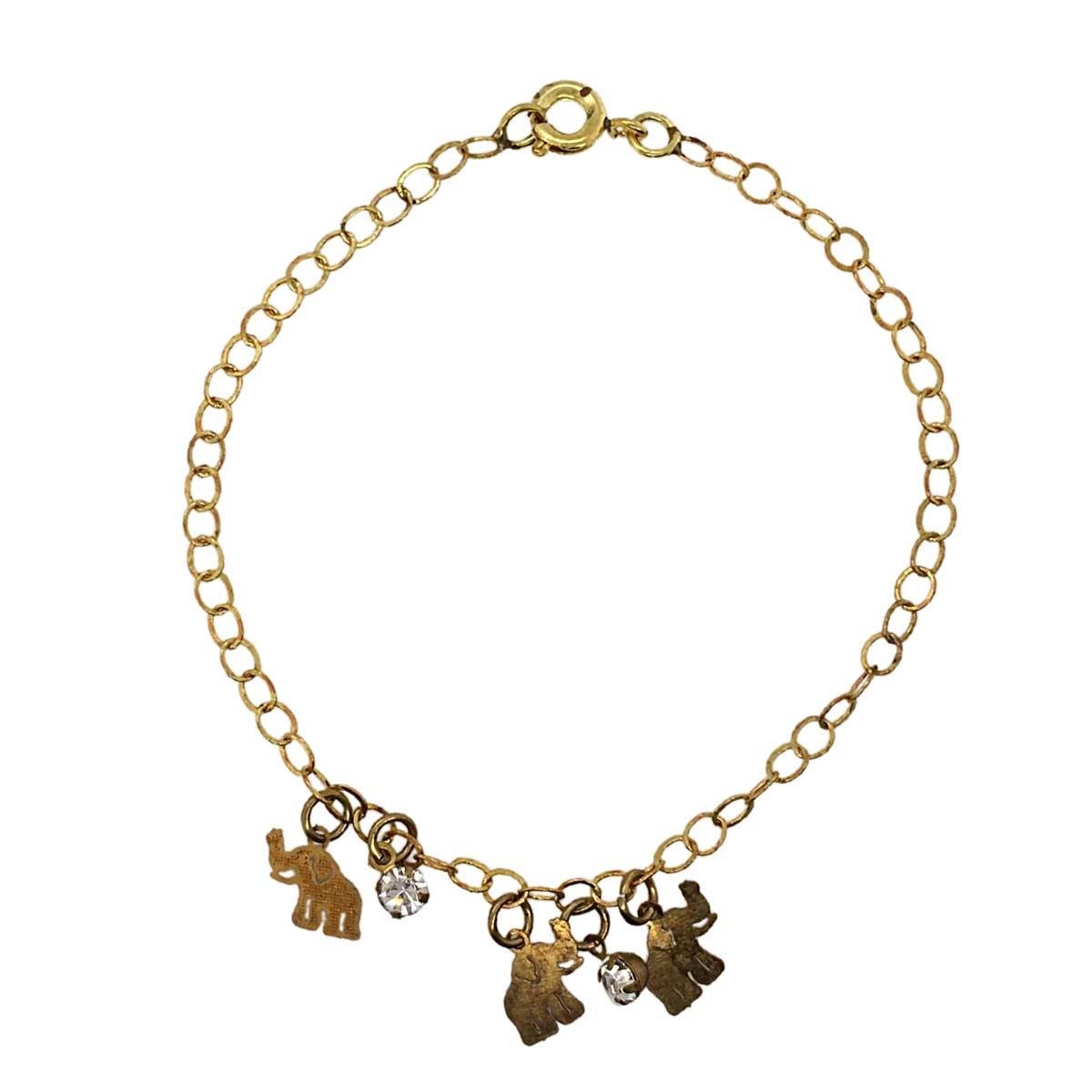 Pulseira De Elefantes Com Ponto De Luz (sem banho) 