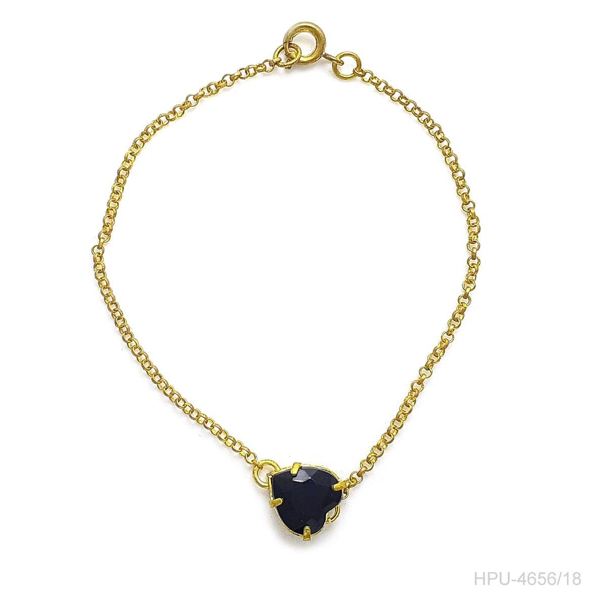 Pulseira Com Coração De Pedra (Sem Banho)