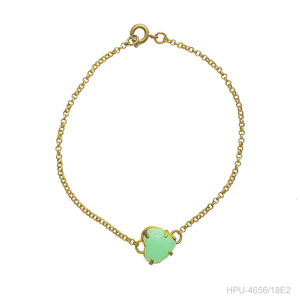 Pulseira Com Coração De Pedra (Sem Banho)