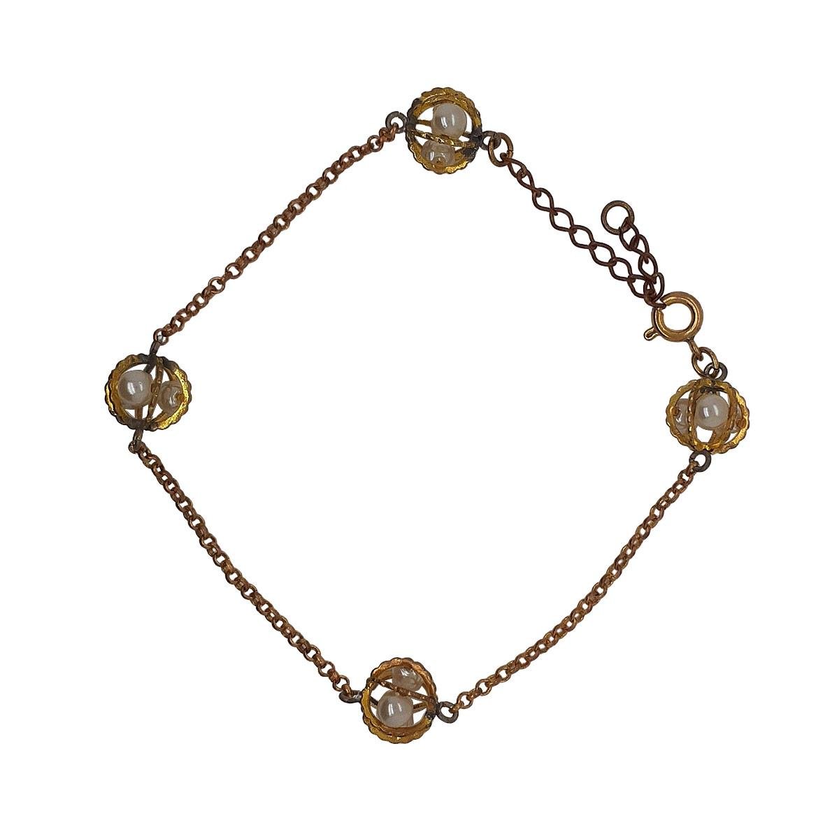 Pulseira com Globo de Pérola (sem banho) 