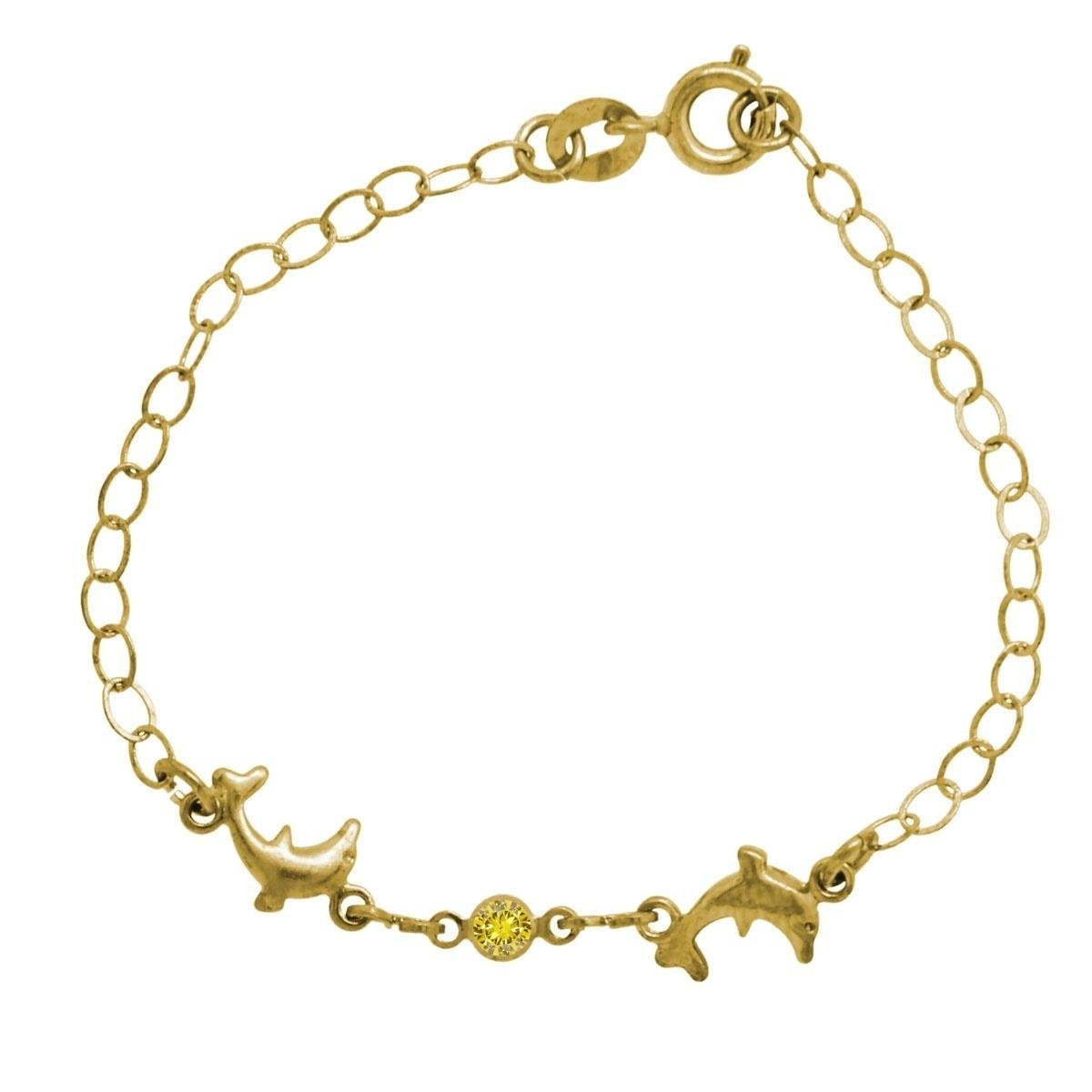 Pulseira Infantil de Golfinho com Ponto de Luz ( Sem Banho ) - 3 unidades