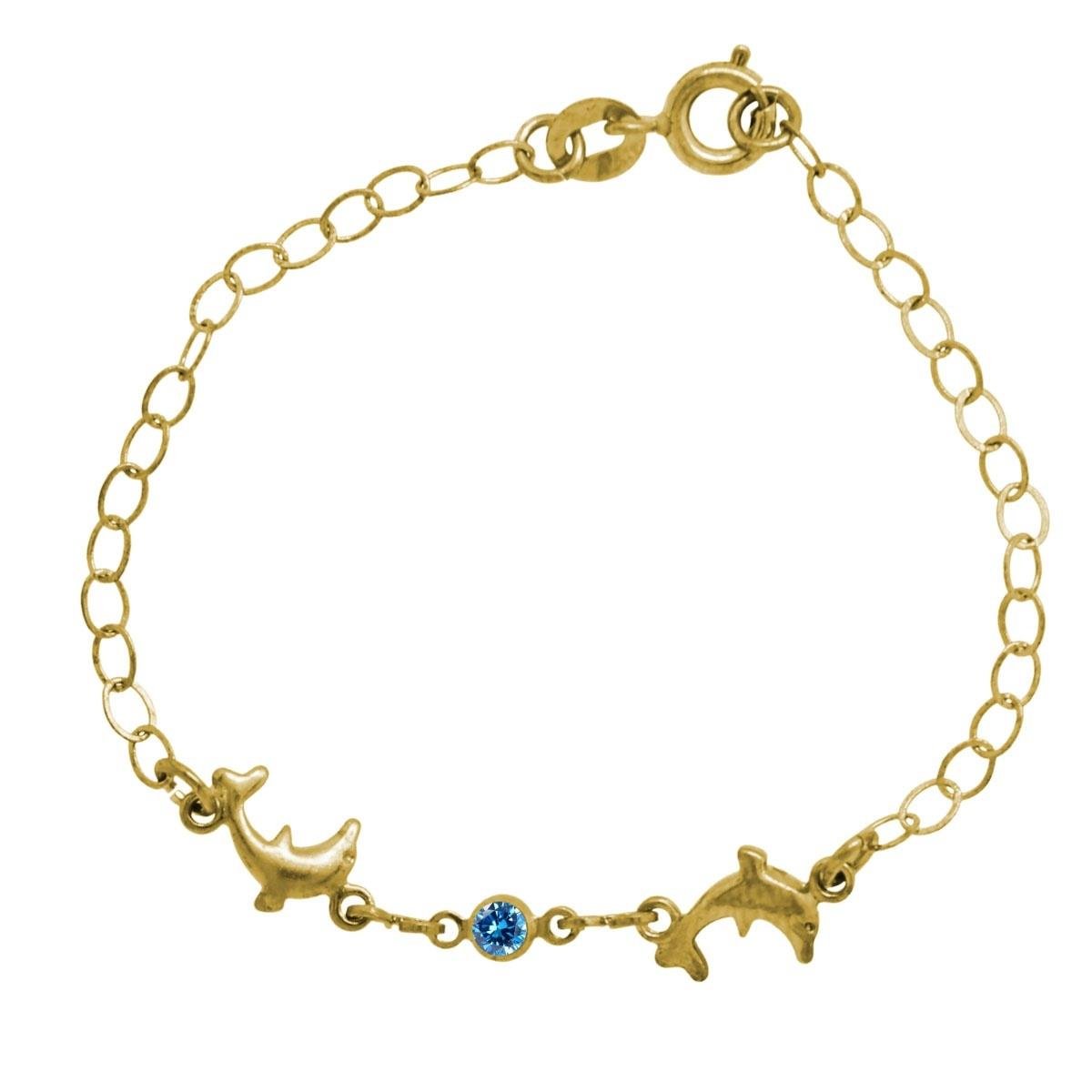 Pulseira Infantil de Golfinho com Ponto de Luz ( Sem Banho ) - 3 unidades