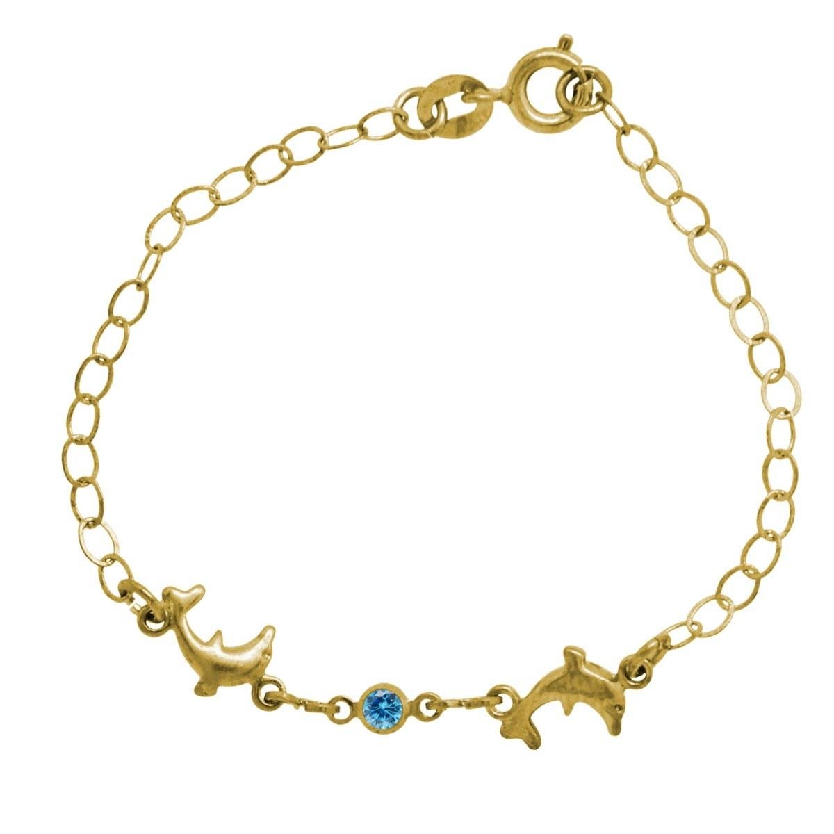 Pulseira Infantil de Golfinho com Ponto de Luz ( Sem Banho ) - 3 unidades