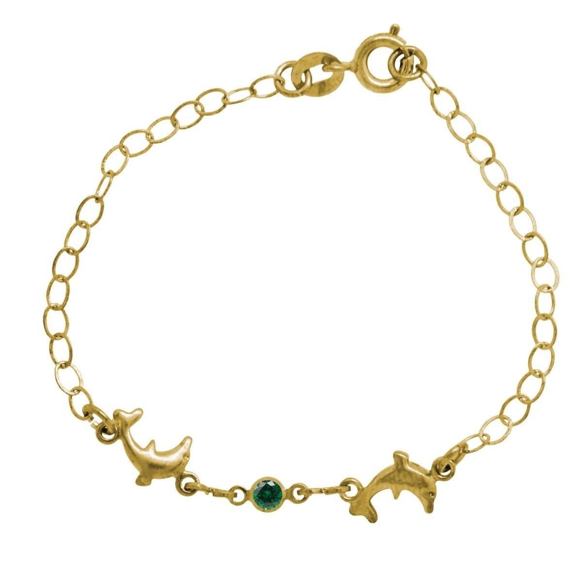 Pulseira Infantil de Golfinho com Ponto de Luz ( Sem Banho ) - 3 unidades