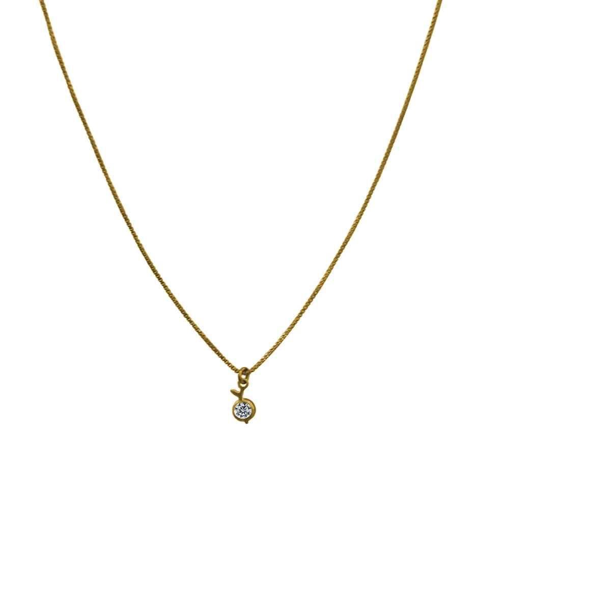Choker Veneziana com Pingente de Laranja 35cm (sem banho) 